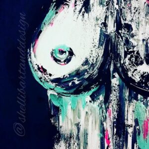 Neon blue pink Nude 2022 PRINT