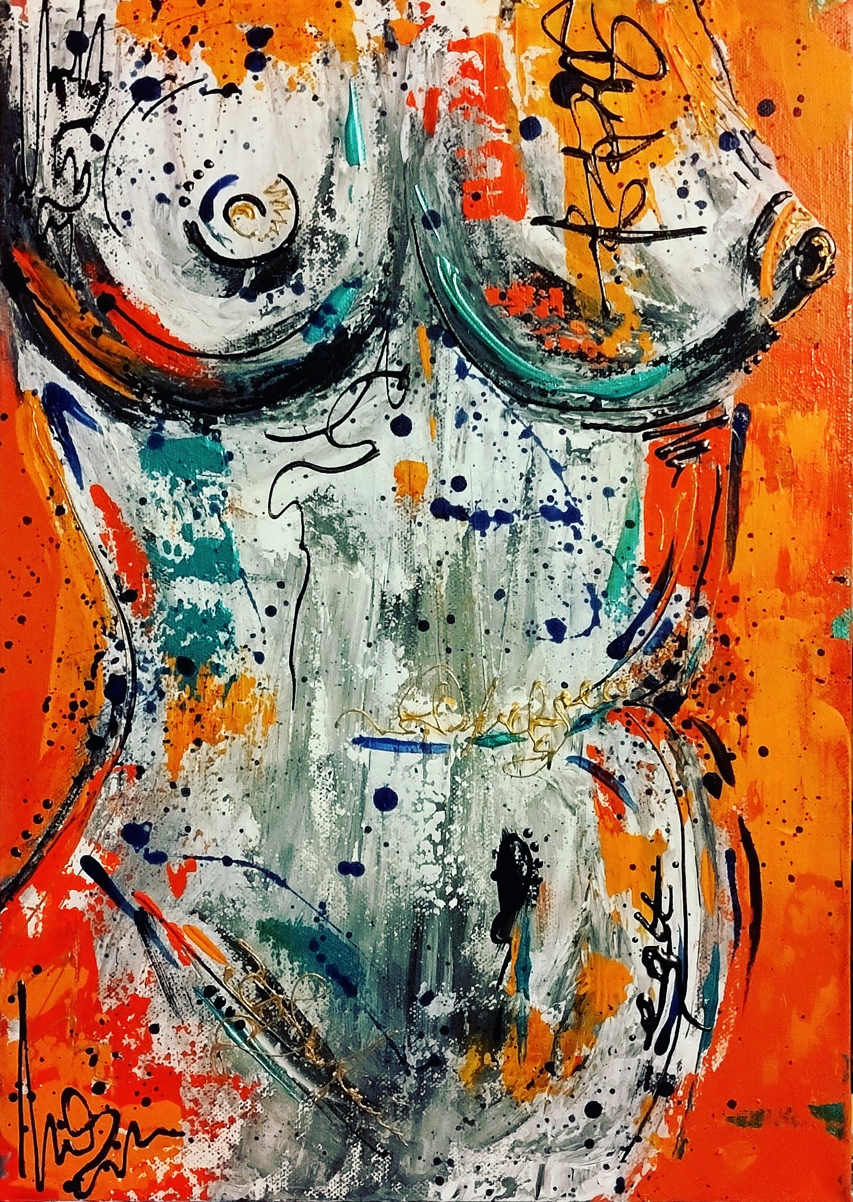 Orange Blue Nude 2022 PRINT