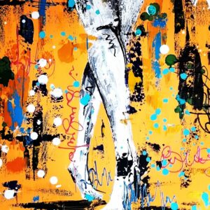 Legs yellow blue black Nude