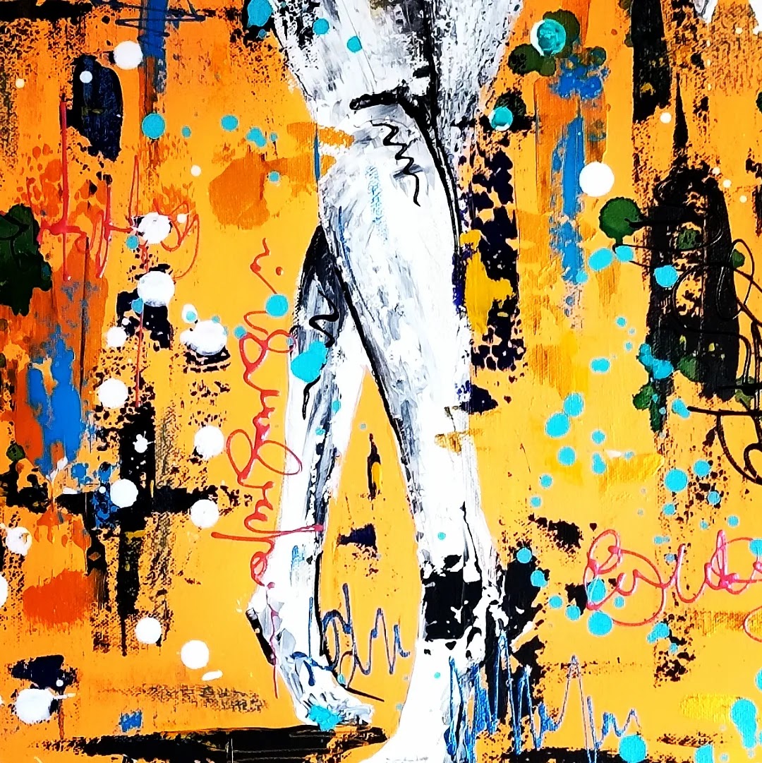 Legs yellow blue black Nude