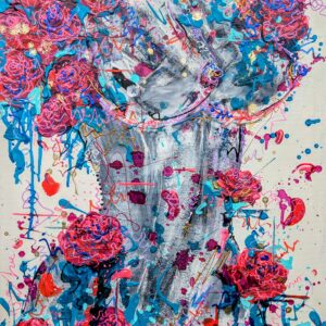 Rose red pink floral Nude PRINT