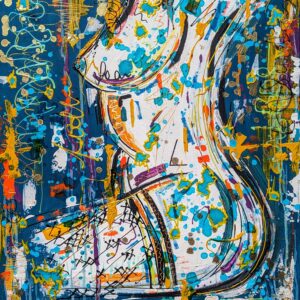 Blue Orange Gold Stockings Nude