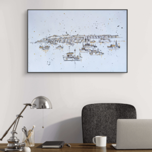 Folkestone Harbour - Black and Gold Large