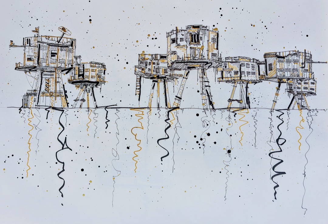 Red Sands Sea Forts Thames Estuary, Whitstable. Original